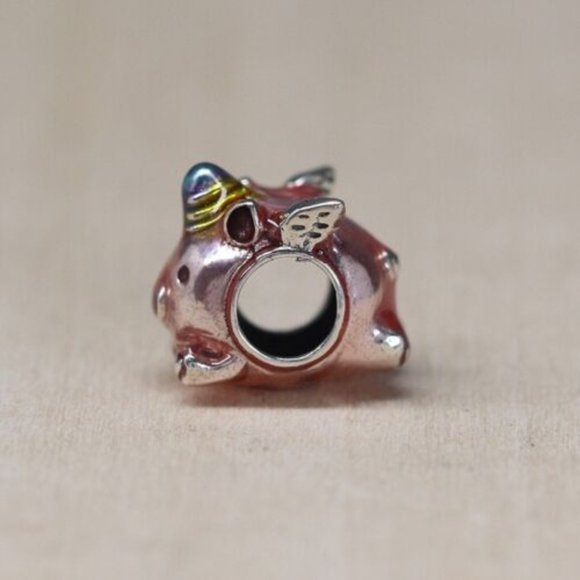 Authentic Pandora Charm Flying Unicorn Pig Bead - Picture 2 of 3